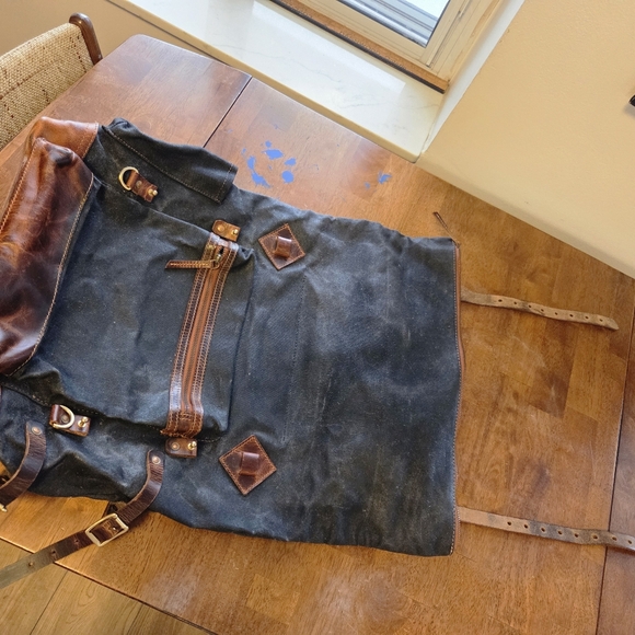 Leather waxed cotton beast craft travel bag backpack HIGH QUALITY - Picture 13 of 16